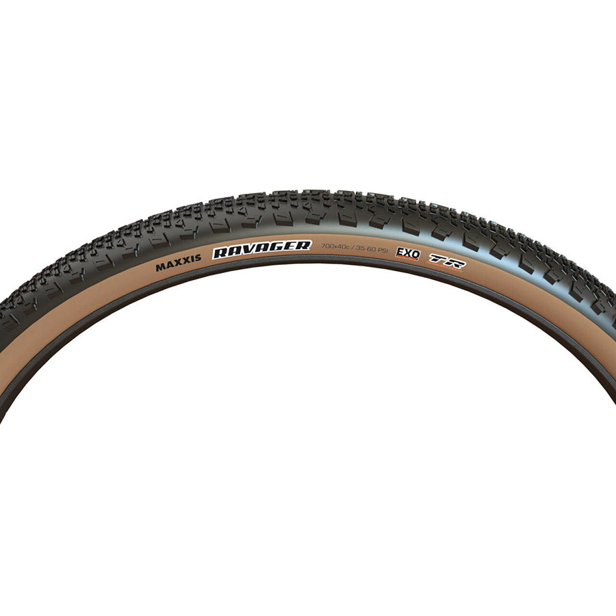 011587-04-700::0::011587-04-700::Maxxis, Ravager, Pneu Gravel, 700x40C, Pliable, Tubeless Ready, Dual, EXO, 60TPI, Flanc Beige