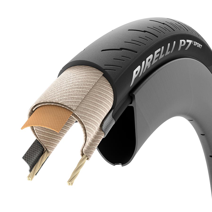 011869-01-700::1::011869-01-700::Pirelli, P7 Sport, Pneu de route, 700x24C, Pliable, Tringle, PRO, TechBELT, Noir