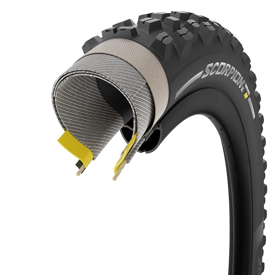 011898-02-29::4::011898-02-29::Pirelli, Scorpion Enduro M, Pneu de VTT, 29x2.40, Pliable, Tubeless Ready, SmartGRIP Gravity, HardWALL, 60TPI, Noir