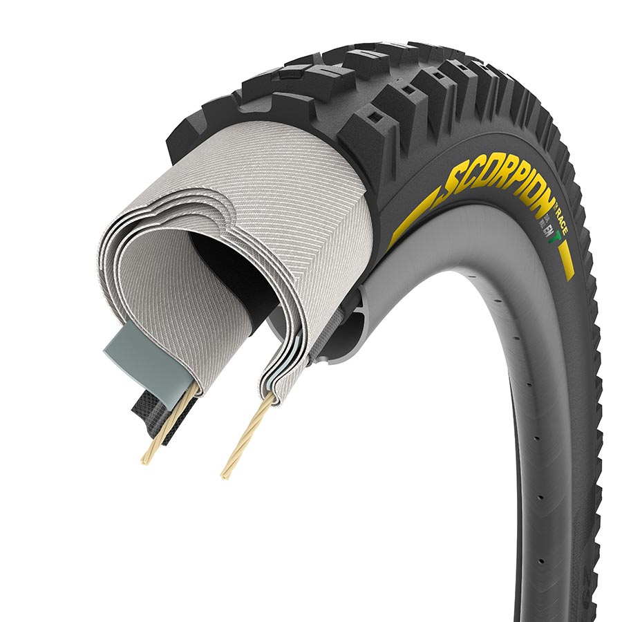 011918-01-275::3::011918-01-275::Pirelli, Scorpion Race Enduro T, Pneu de VTT, 27.5x2.5, Pliable, Tubeless Ready, SmartEVO DH, DualWALL, 60TPI, Noir