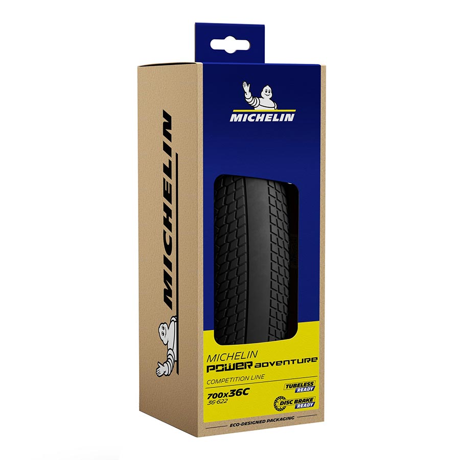011982-04-700::3::011982-04-700::Michelin, Power Adventure Classic TS TLR, Pneu Gravel, 700x48C, Pliable, Tubeless Ready, GUM-X, GUM-X, 3x100TPI, Flanc Beige