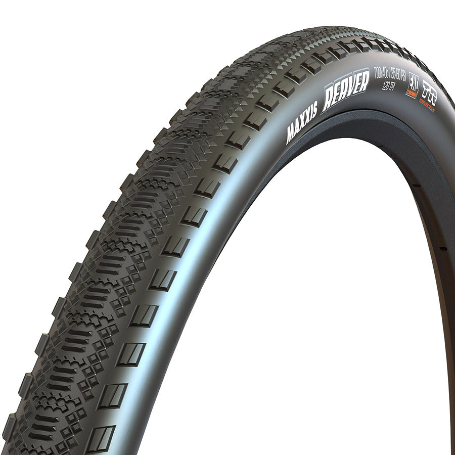 012032-03-700::0::012032-03-700::Maxxis, Reaver, Pneu Gravel, 700x45C, Pliable, Tubeless Ready, HYPR-X, EXO, 120TPI, Noir
