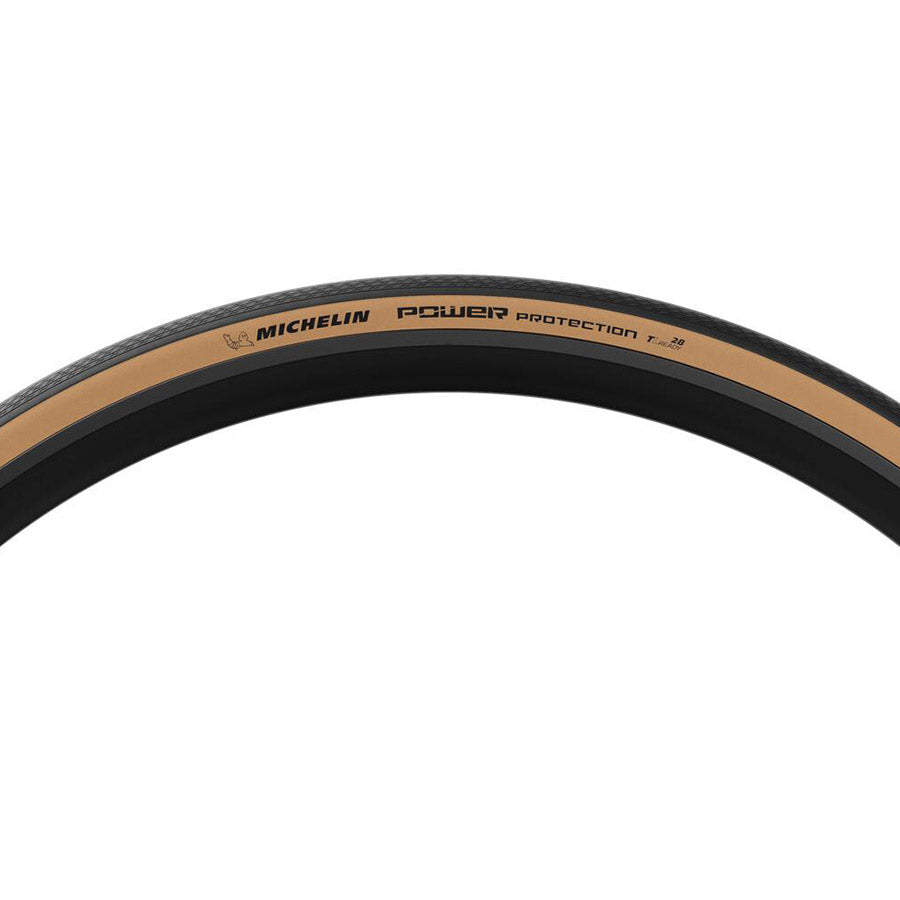 012090-09-700::3::012090-09-700::Michelin, POWER PROTECTION, Pneu de route, 700x28C, Pliable, Tubeless Ready, MAGI-X, 3x120, Flanc Beige