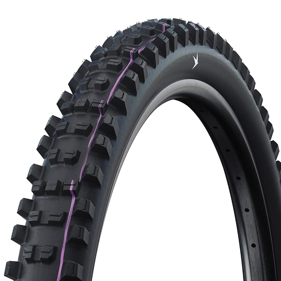 012122-02-275::0::012122-02-275::Schwalbe, Shredda Arrière, Pneu de VTT, 27.5''x2.50, Pliable, Tubeless Ready, Addix Ultra Soft, Gravity Pro - Radial, 67TPI, Noir
