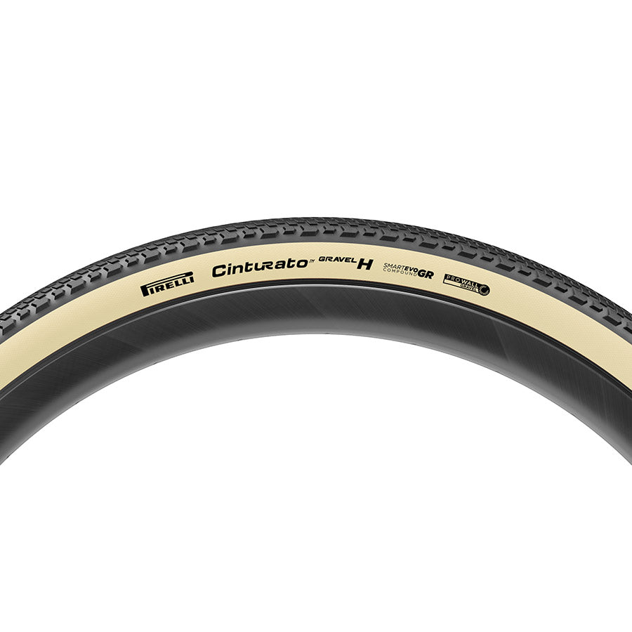 012157-09-700::2::012157-09-700::Pirelli, Cinturato Gravel H HP-Line, Pneu Gravel, 700x50C, Pliable, Tubeless Ready, SmartEVO GR, ProWALL Gravel, 120TPI, Blanc