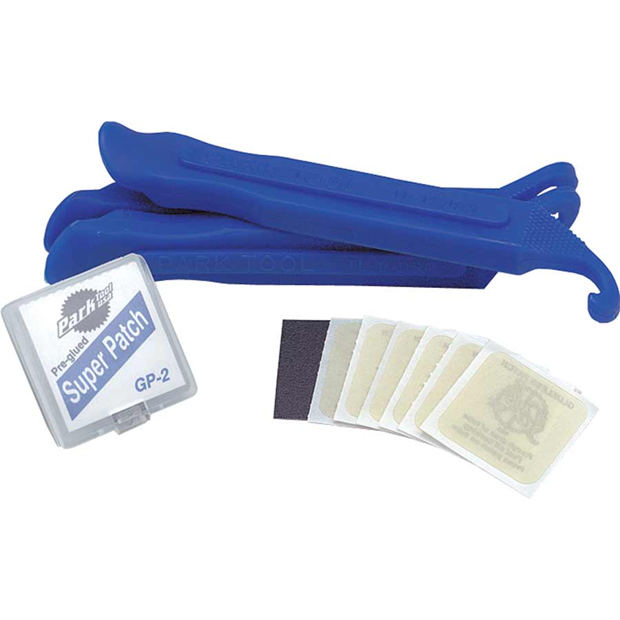 030032-01::0::030032-01::Park Tool, TR-1, Trousse de 6 rustines pré-encollées avec 3 démonte-pneus
