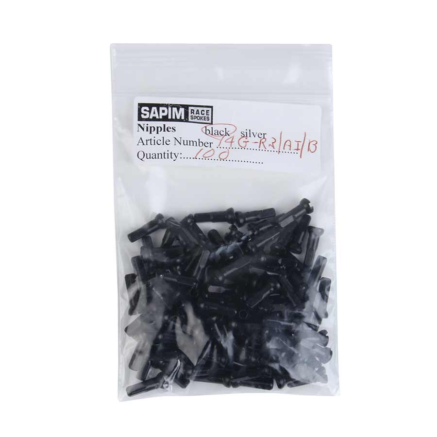 070300-02::1::070300-02::Sapim, Polyax Aluminium Auto bloquant, Écrous, Noir, 2mm, (14G), 14mm, Sac de 100