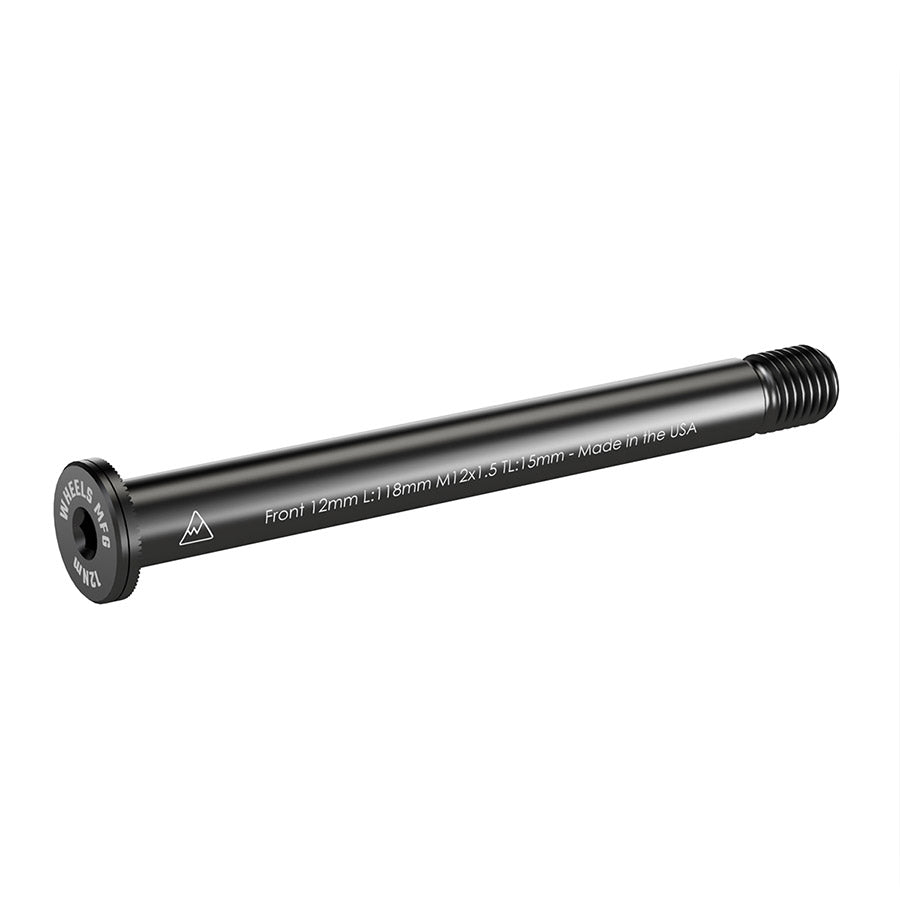 091230-03::0::091230-03::Wheels Manufacturing, Front 12mm Thru Axle, Essieu de type Thru Axle, Avant, 12x100mm TA, Longueur: 118mm, Longueur des filets: 12mm, Filets: M12x1.50