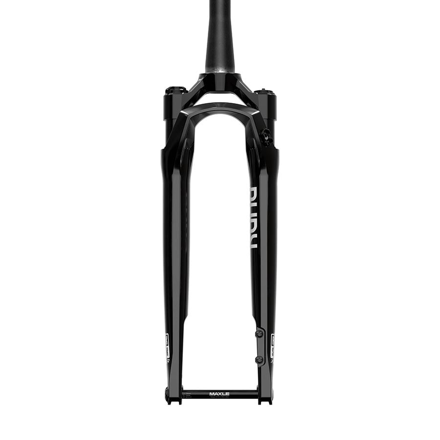140937-02-700::1::140937-02-700::RockShox, Rudy Ultimate XPLR A2, Fourche à suspension, 700C, Solo Air, 30mm, 1-1/8''-1.5'', 12x100mm TA, Déport: 45mm, Noir