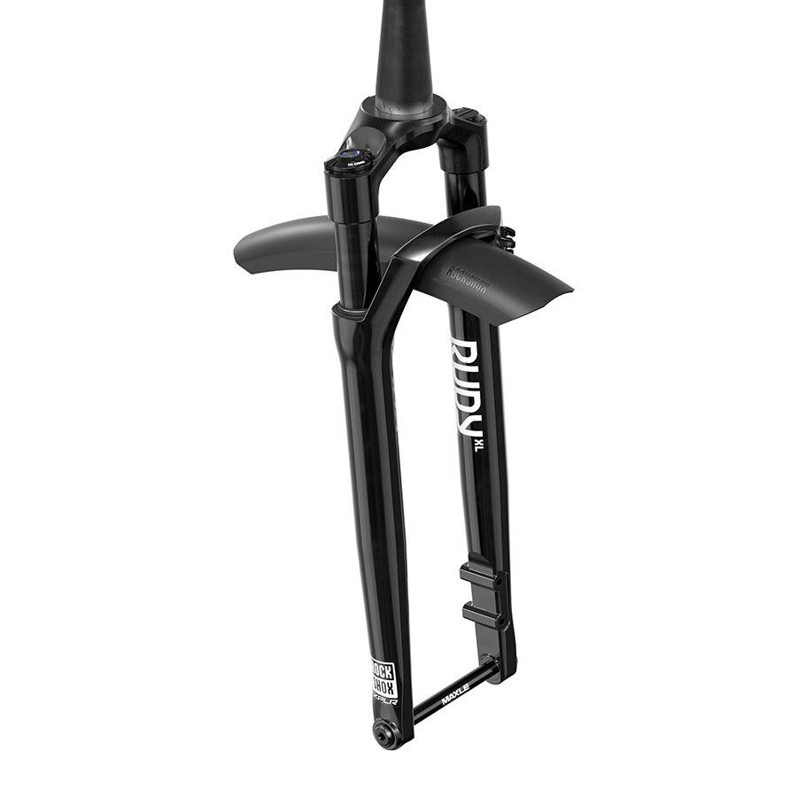 140989-01-700::4::140989-01-700::RockShox, Rudy XL Ultimate A1, Fourche à suspension, 700C, Solo Air, 60mm, 1-1/8''-1.5'', 12x100mm TA, Déport: 45mm, Noir