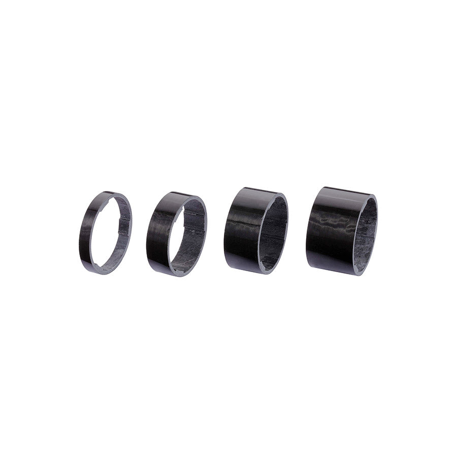 150600-01::0::150600-01::BBB Cycling, BHP-35 UltraSpace, Espaceur pour jeu de direction, 1-1/8'', Hauteur: 5mm/10mm/15mm/20mm, Carbone, Noir, 4pcs