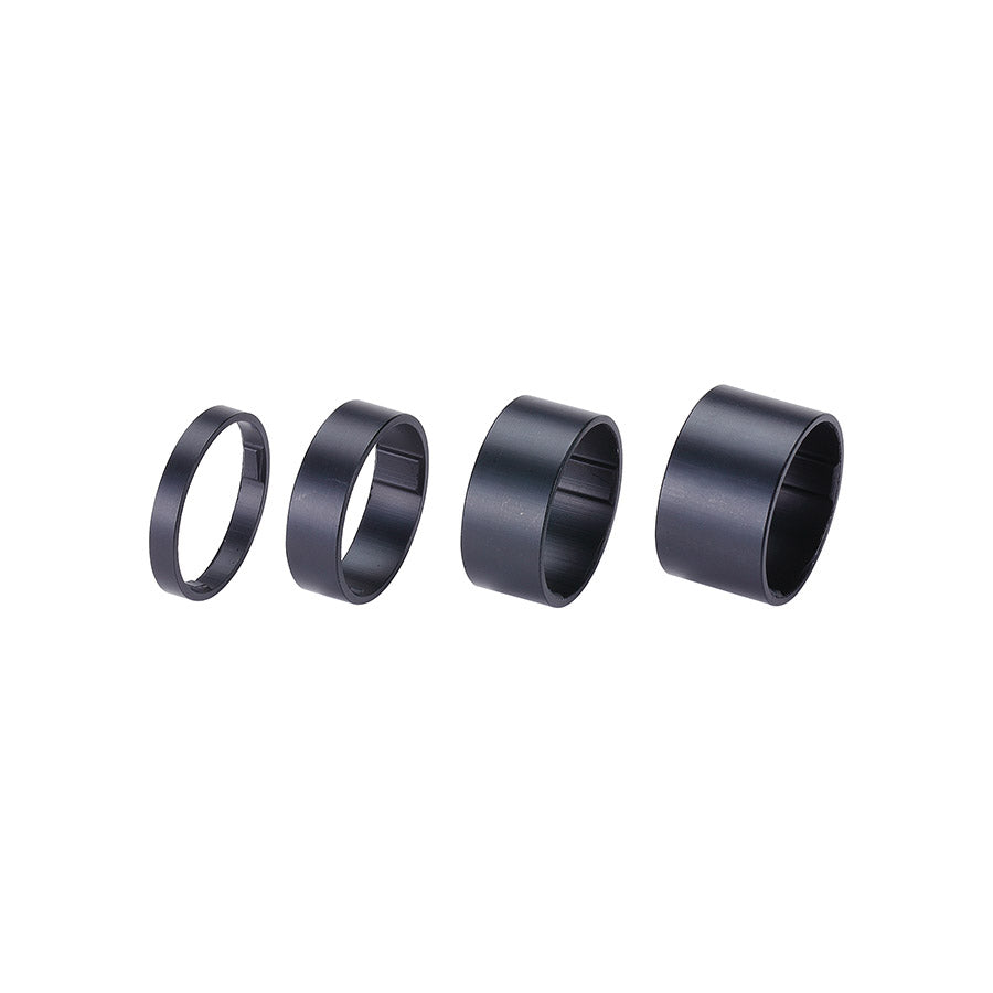 150601-01::0::150601-01::BBB Cycling, LightSpace, Espaceur pour jeu de direction, 1-1/8'', Hauteur: 5mm/10mm/15mm/20mm, Aluminium, Noir, 4pcsBHP-36