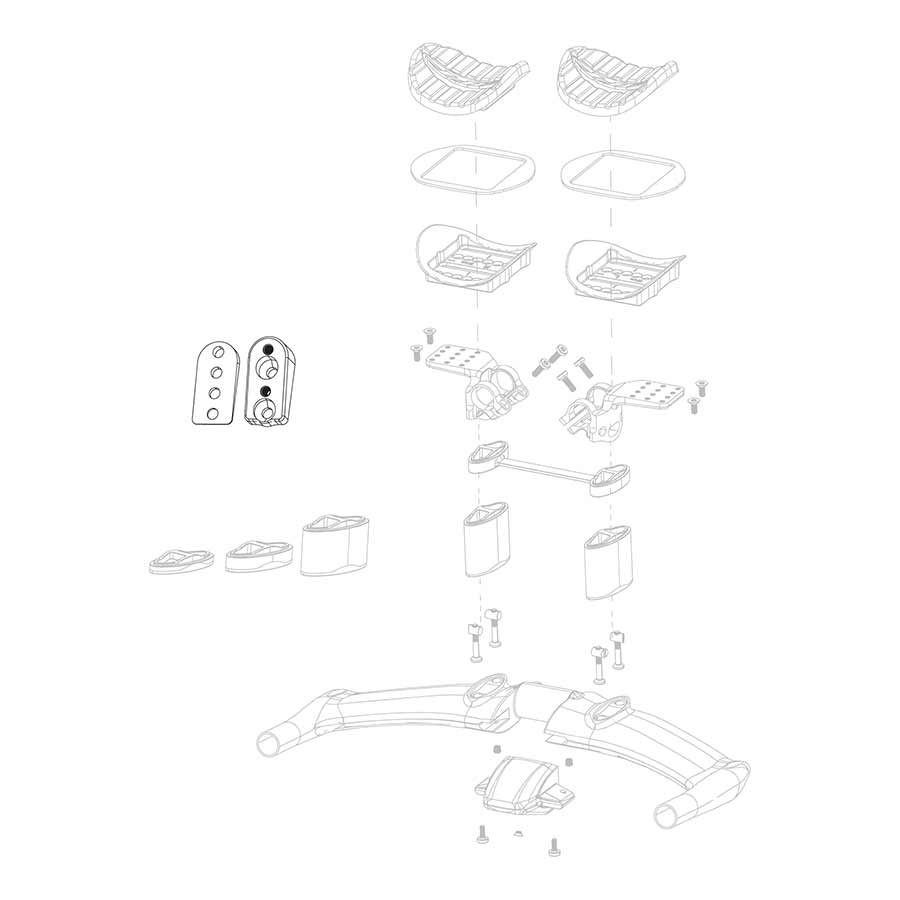 170853-01::0::170853-01::Zipp, Vuka Aero C1 Cales d'ajustement d'appuis-bras, Cales de 5 et 10° et boulons, Kit