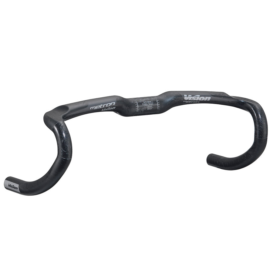 170893-02::0::170893-02::Vision, Metron 4D, Guidon de route, Diamètre: 31.8mm, 400mm, Hauteur: 125mm, Portée: 80mm, Noir