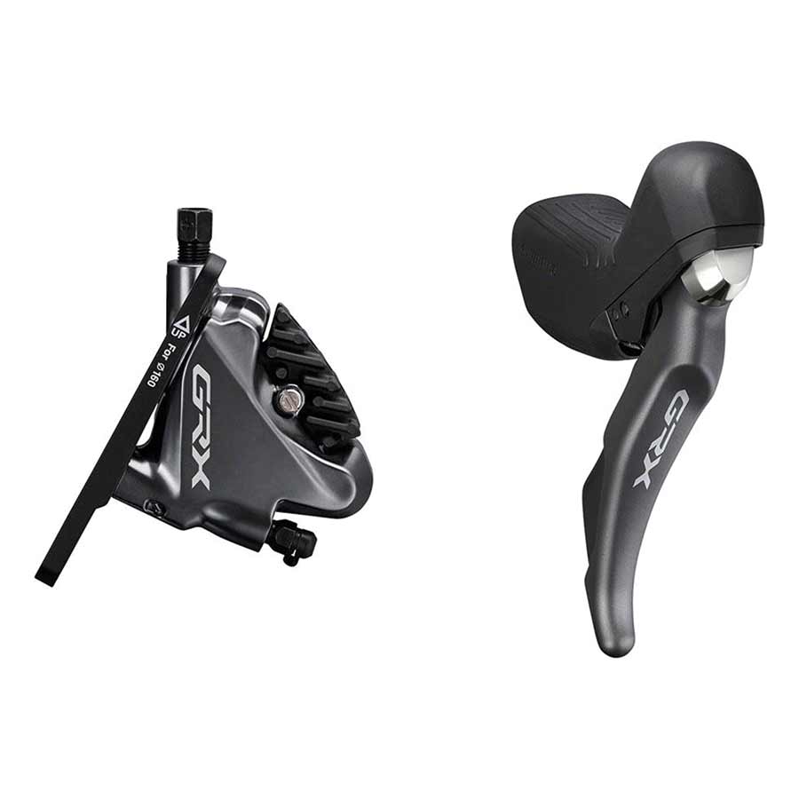 180754-04::0::180754-04::Shimano, GRX BL-RX810 / BR-RX810-F, Frein à disque hydraulique Route, Avant, Flat mount, 140 ou 160mm (non inclus), Noir, Ensemble