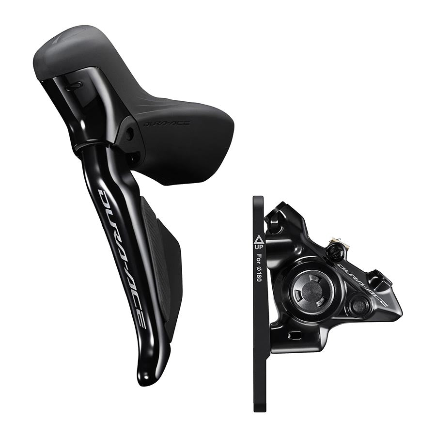 180789-03::0::180789-03::Shimano, Dura Ace Di2 ST-R9270 / BR-R9270, Frein à disque hydraulique Route, Avant, Flat mount, 140 ou 160mm (non inclus), 175g, Noir, IR9270DLF6SC100E