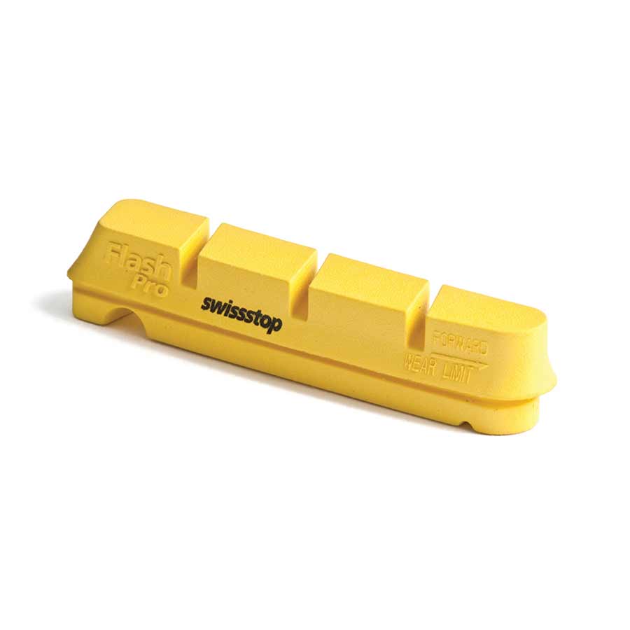 210303-02::0::210303-02::SwissStop, FlashPro, Gomme de remplacement pour jante en carbone, Shimano, Yellow King, Paquet de 4