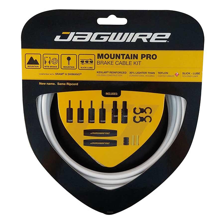 220015-14::0::220015-14::Jagwire, Mountain Pro, Ensemble complet de câbles et gaine pour freins, VTT et Route (SRAM/Shimano), Noir Stealth