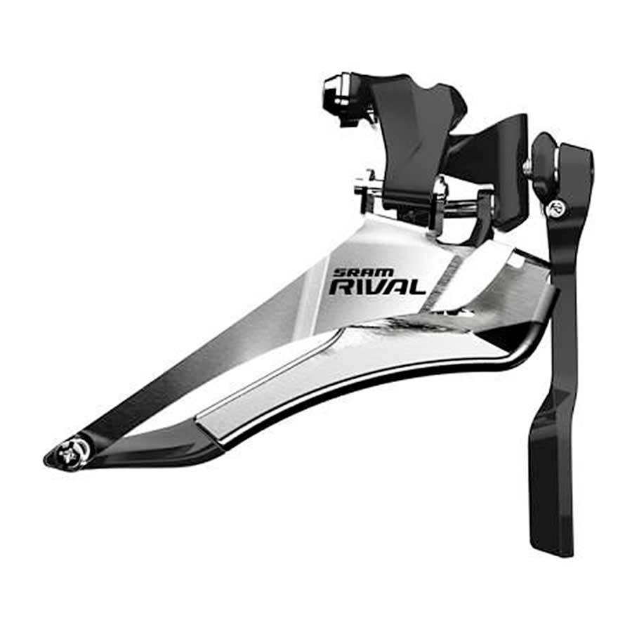 240211-01::0::240211-01::SRAM, Rival22, Dérailleur avant, 2 vit, Down Swing, Down Pull, Collet Braze-on, avec chain spotter