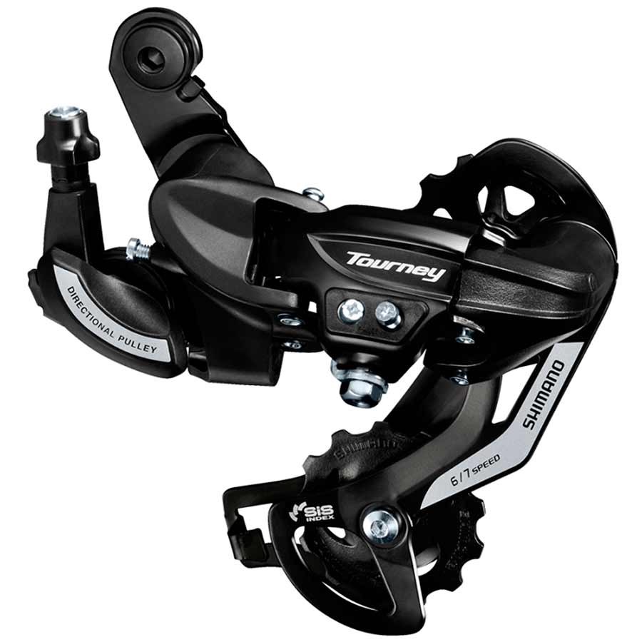 260202-02::0::260202-02::Shimano, Tourney RD-TY500, Dérailleur arrière, 6/7vit., SGS, Noir, Attache directe