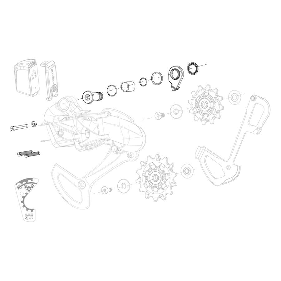 270842-01::0::270842-01::SRAM, X01 Eagle AXS Ensemble de pivot B, Vis de pivot B/rondelles, Vis B et vis de butées, Kit