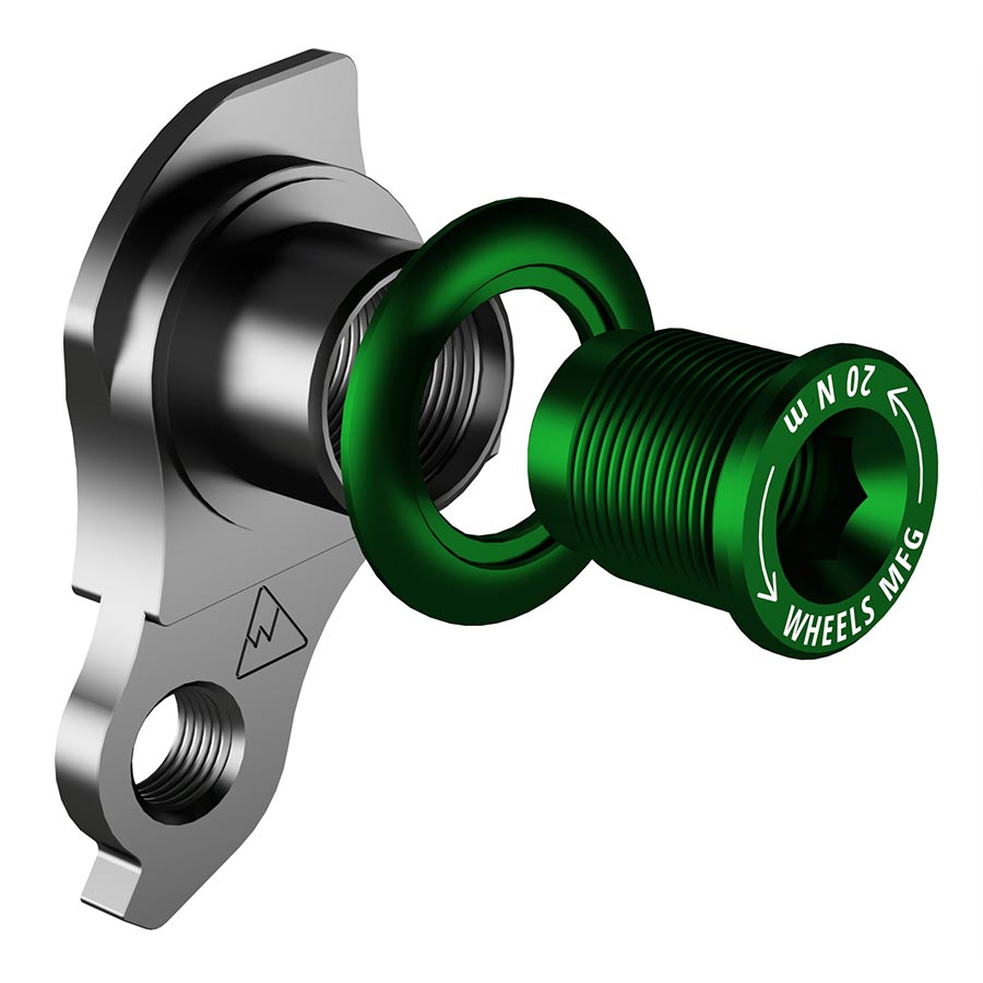 270963-08::1::270963-08::Wheels Manufacturing, DROPOUT-487, Patte de dérailleur, Vert