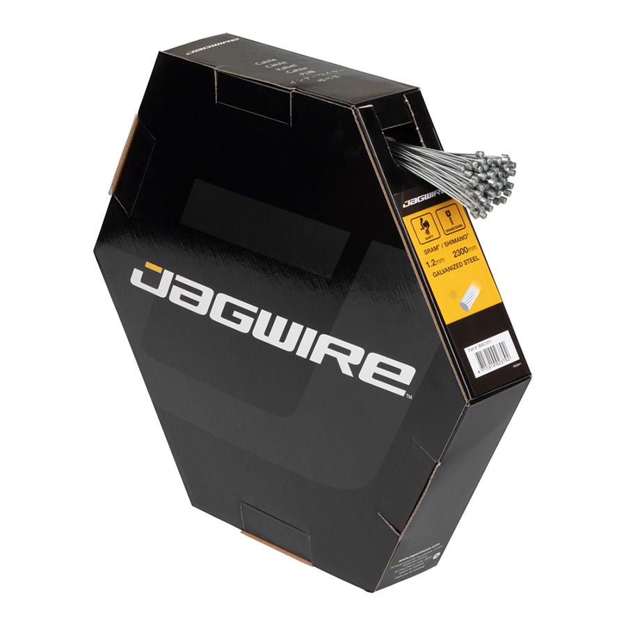 280036-02::0::280036-02::Jagwire, Basics, Câbles de dérailleur, SRAM/Shimano, Galvanisé, 2300mm, Boîte de 100