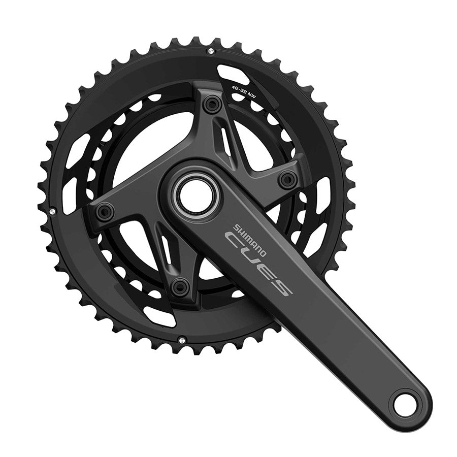 350948-02::0::350948-02::Shimano, CUES FC-U6040-2, Pédalier, Vitesses: 9/10, Axe: 24mm, BCD: 110, 32/46, Hollowtech II, 172.5mm, Noir, Route Disque