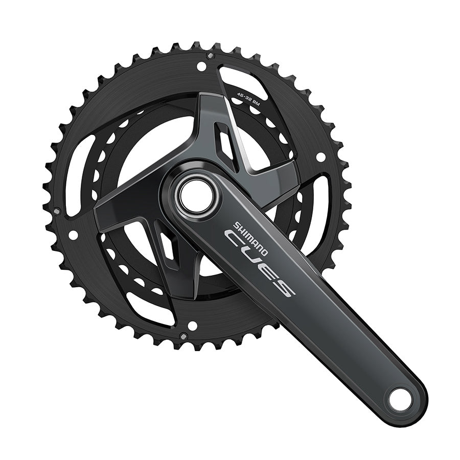 350950-01::0::350950-01::Shimano, CUES FC-U8000-2 32/46T, Pédalier, Vitesses: 11, Axe: 24mm, BCD: 96, 32/46, Hollowtech II, 170mm, Noir, Boost