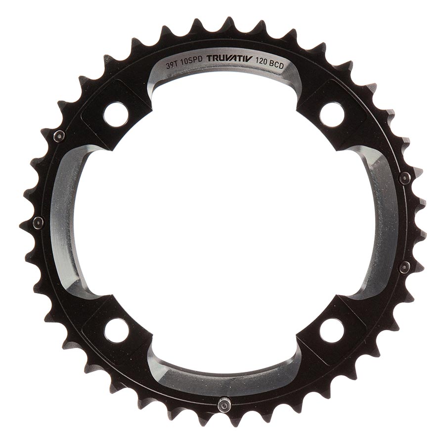 390589-01::0::390589-01::SRAM, 39D, 10 vit., BCD 120mm, 4-Boulons, All 26/39, Plateau Extérieur, Pour L-pin GXP 2x10, Aluminium, Noir, 11.6215.188.260