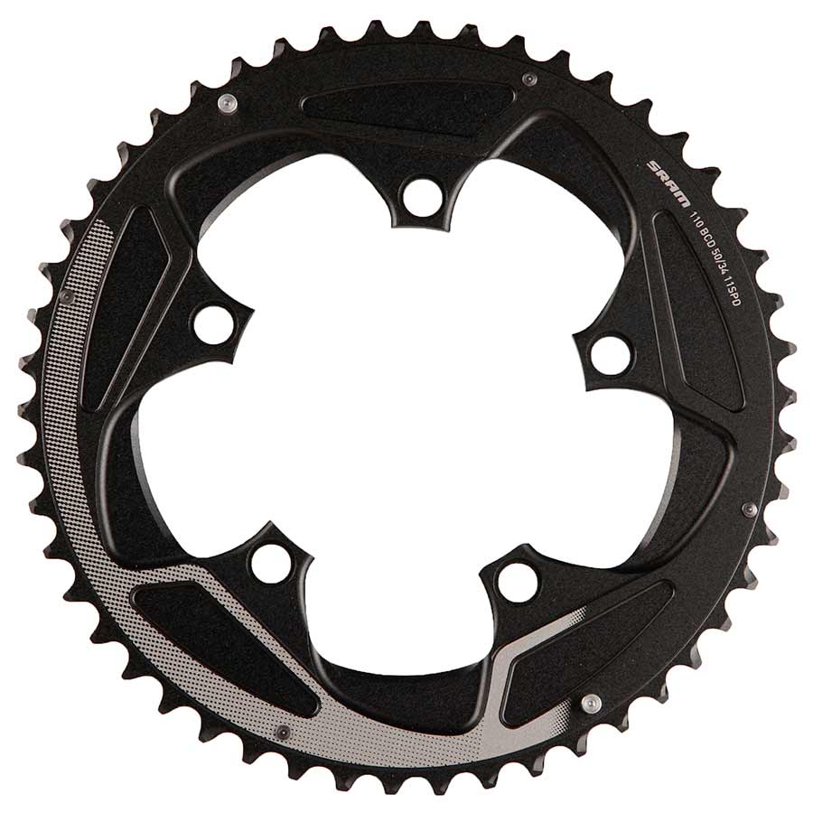 390662-01::0::390662-01::SRAM, 50D, 11vit, BCD: 110mm, 5 Boulons, Road X-Glide, Plateau Extérieur, Pour 34/50, Aluminium, Argent, 11.6218.016.001