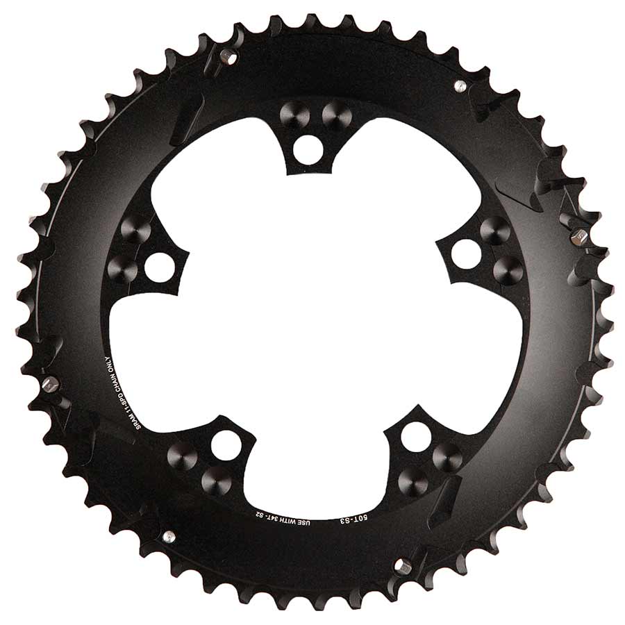 390662-01::1::390662-01::SRAM, 50D, 11vit, BCD: 110mm, 5 Boulons, Road X-Glide, Plateau Extérieur, Pour 34/50, Aluminium, Argent, 11.6218.016.001
