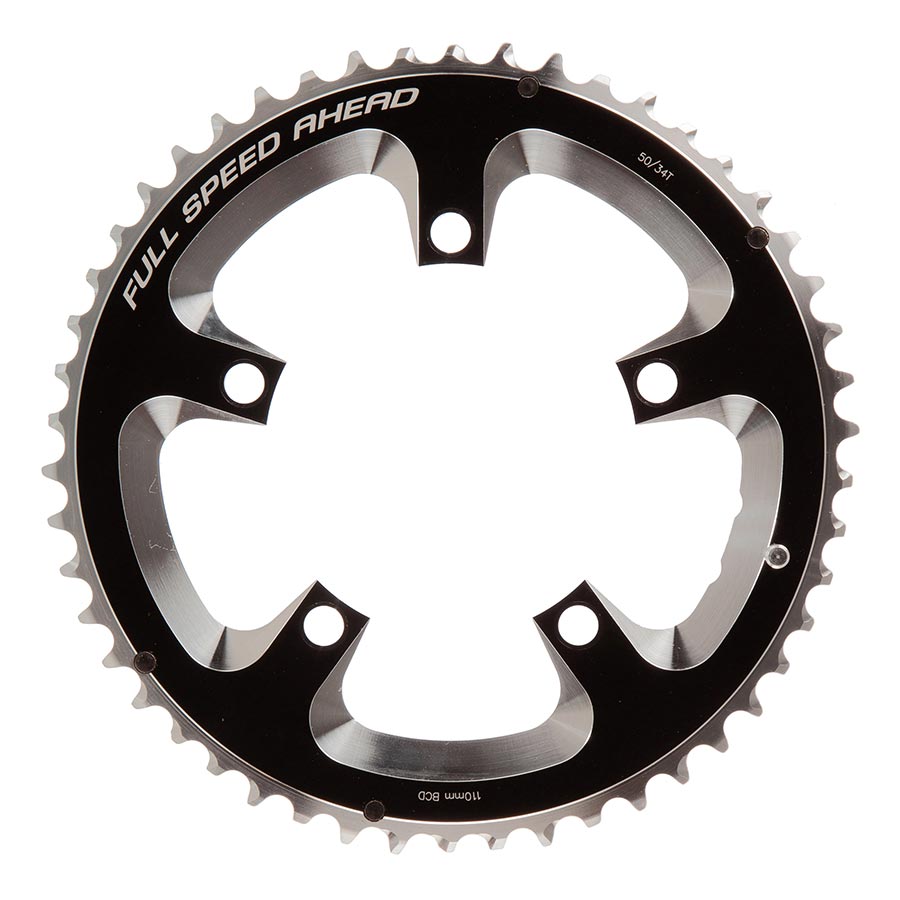 390670-01::1::390670-01::FSA, 50D, 10/11vit., BCD: 110mm, 5 Boulons, Super Road, Plateau Extérieur, pour Double, Aluminium, Noir, 371-0250A