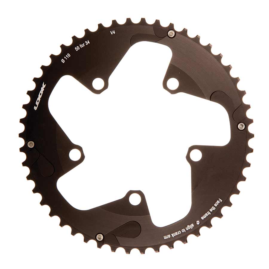 390722-01::0::390722-01::Look, Zed 3, 50D, 11vit., BCD: 110mm, 5 Boulons, Zed 3, Plateau Extérieur, Pour 34, Aluminium, Noir