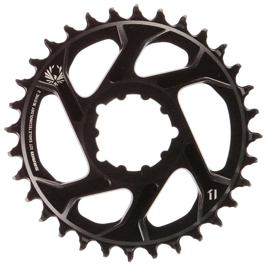 391026-02::0::391026-02::SRAM, X-Sync 2, 32D, 12vit., BCD: Direct Mount, Plateau simple, Aluminum, Noir