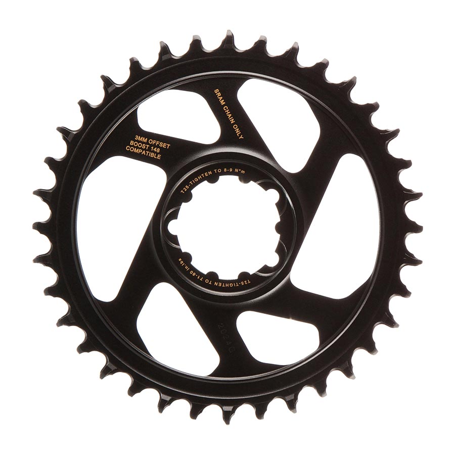 391027-09::1::391027-09::SRAM, X-Sync 2 Eagle Déport 3mm, Plateau, Dents: 36, Vitesses: 12, BCD: Direct Mount, Mono-plateau, Aluminium, Or