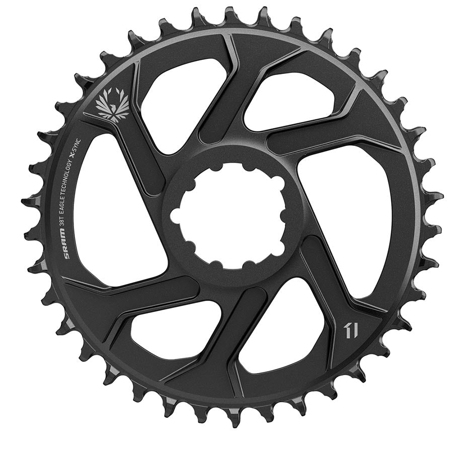 391027-11::0::391027-11::SRAM, X-Sync 2 Eagle Déport 3mm, Plateau, Dents: 38, Vitesses: 12, BCD: Direct Mount, Mono-plateau, Aluminium, Or