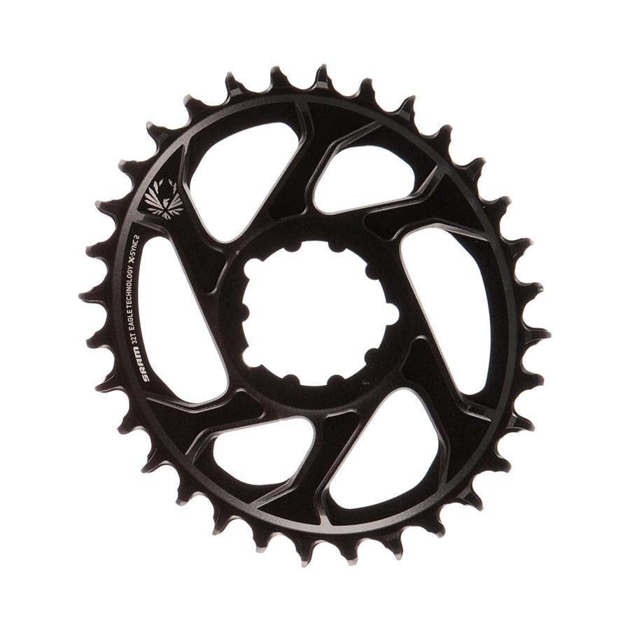 391067-05::1::391067-05::SRAM, X-Sync 2 Oval, Plateau, 32D, 11/12vit, BCD: Direct Mount, Aluminum, Black, 3mm offset