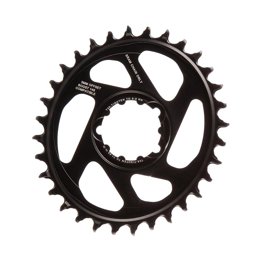 391067-05::0::391067-05::SRAM, X-Sync 2 Oval, Plateau, 32D, 11/12vit, BCD: Direct Mount, Aluminum, Black, 3mm offset
