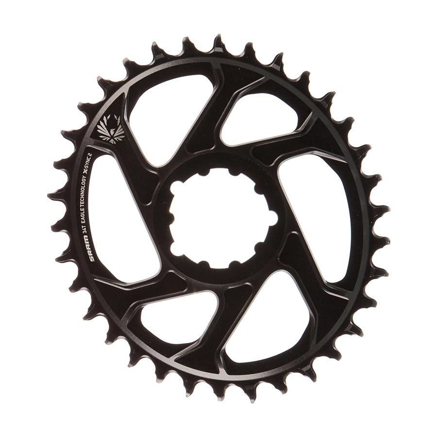 391067-06::1::391067-06::SRAM, X-Sync 2 Oval, Plateau, 34D, 11/12vit, BCD: Direct Mount, Aluminum, Black, 3mm offset