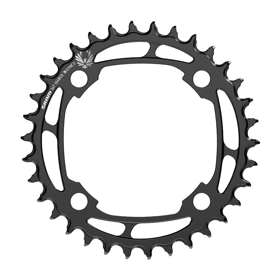 391139-01::0::391139-01::SRAM, X-Sync 2 Acier 104mm BCD, Plateau, Dents: 34, Vitesses: 11/12, BCD: 104, Boulons: 4, Acier, Noir