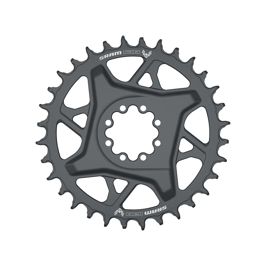 391160-02::0::391160-02::SRAM, GX Eagle T-Type DM, Plateau, Dents: 32, Vitesses: 12, BCD: Direct Mount SRAM 8 Boulons, Aluminium, Gris