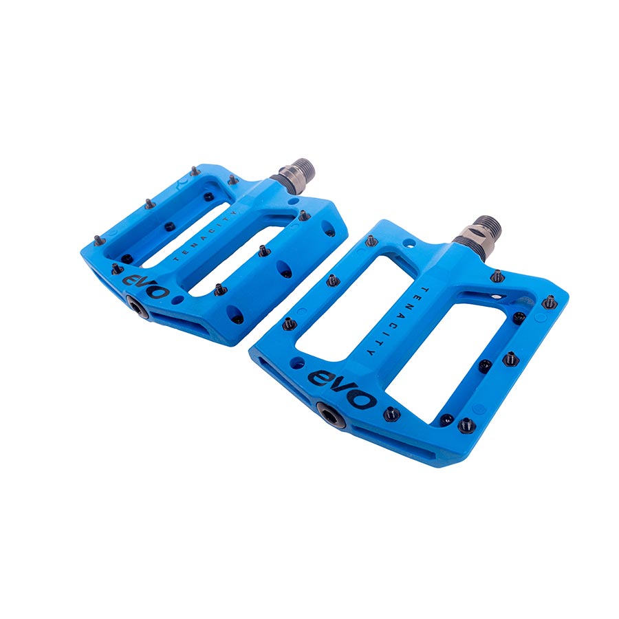 451108-03::2::451108-03::EVO, Tenacity, Pédales plateformes, Corps: Nylon, Axe: Cr-Mo, 9/16'', Bleu, Paire