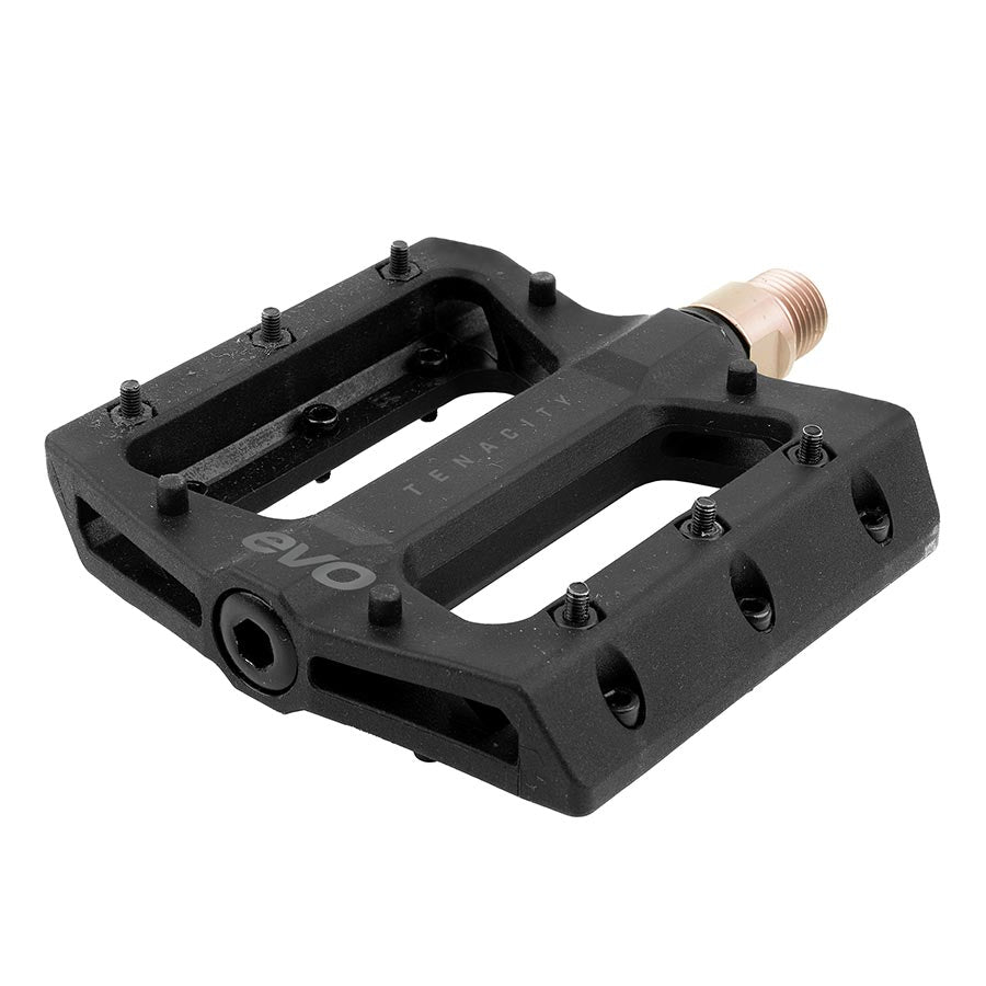 451139-01::0::451139-01::EVO, Tenacity Jr., Pédales plateformes, Corps: Nylon, Axe: Cr-Mo, 9/16'', Noir, Paire