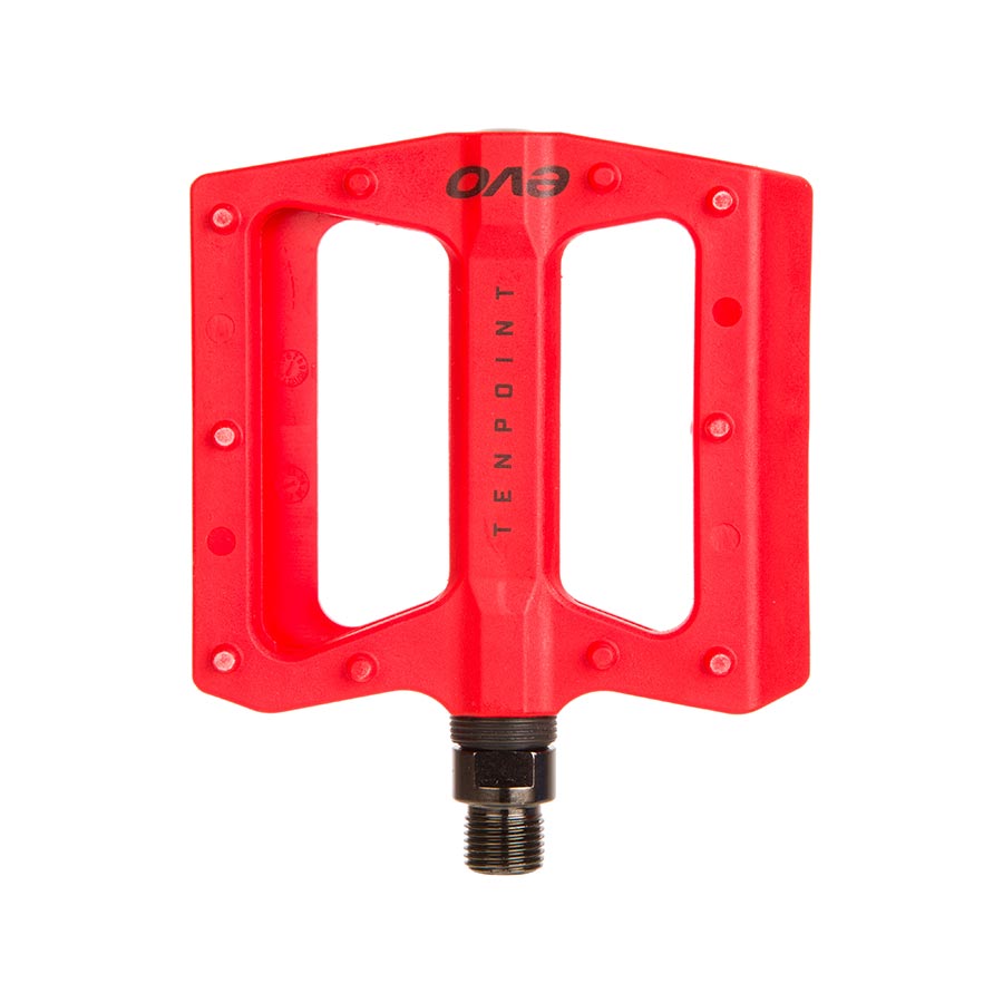 451140-02::1::451140-02::EVO, Tenpoint, Pédales plateformes, Corps: Nylon, Axe: Cr-Mo, 9/16'', Rouge, Paire