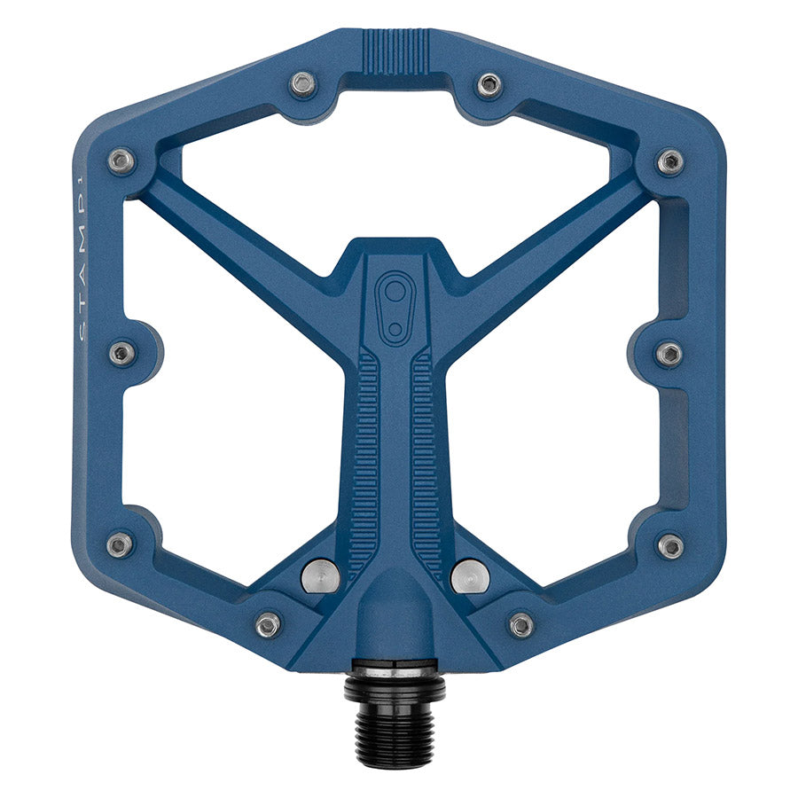 451274-03::0::451274-03::crankbrothers, STAMP 1, Pédales plateformes, Corps: Composite, Axe: Cr-Mo, 9/16'', Bleu marine, Paire, Grande