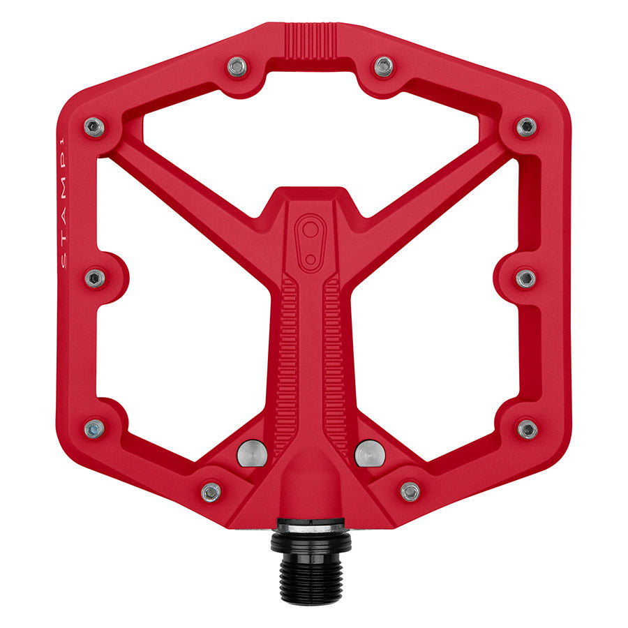 451274-06::0::451274-06::crankbrothers, STAMP 1, Pédales plateformes, Corps: Composite, Axe: Cr-Mo, 9/16'', Rouge, Paire, Grande