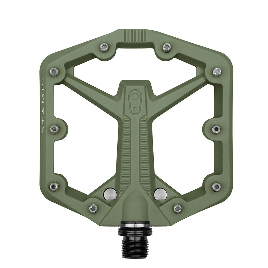 451274-08::0::451274-08::crankbrothers, STAMP 1, Pédales plateformes, Corps: Composite, Axe: Cr-Mo, 9/16'', Vert, Paire, Petit