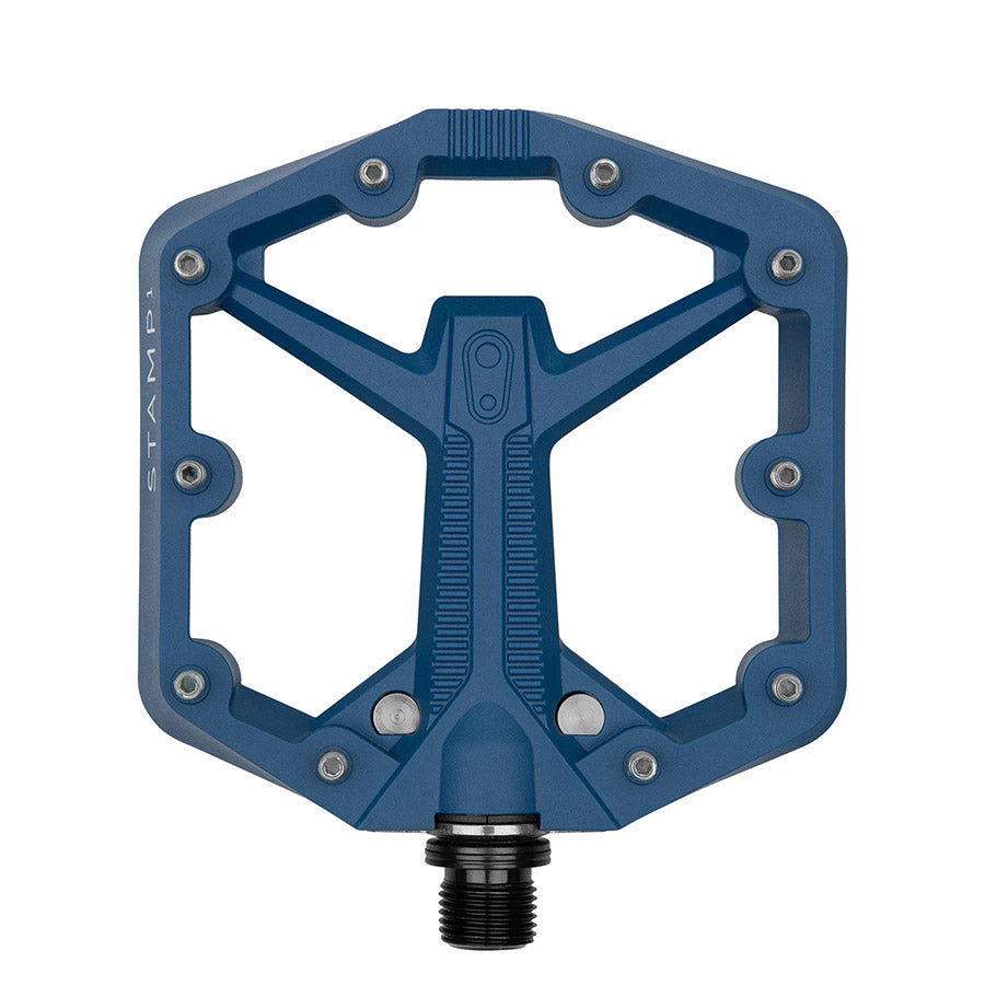 451274-09::0::451274-09::crankbrothers, STAMP 1, Pédales plateformes, Corps: Composite, Axe: Cr-Mo, 9/16'', Bleu marine, Paire, Petit