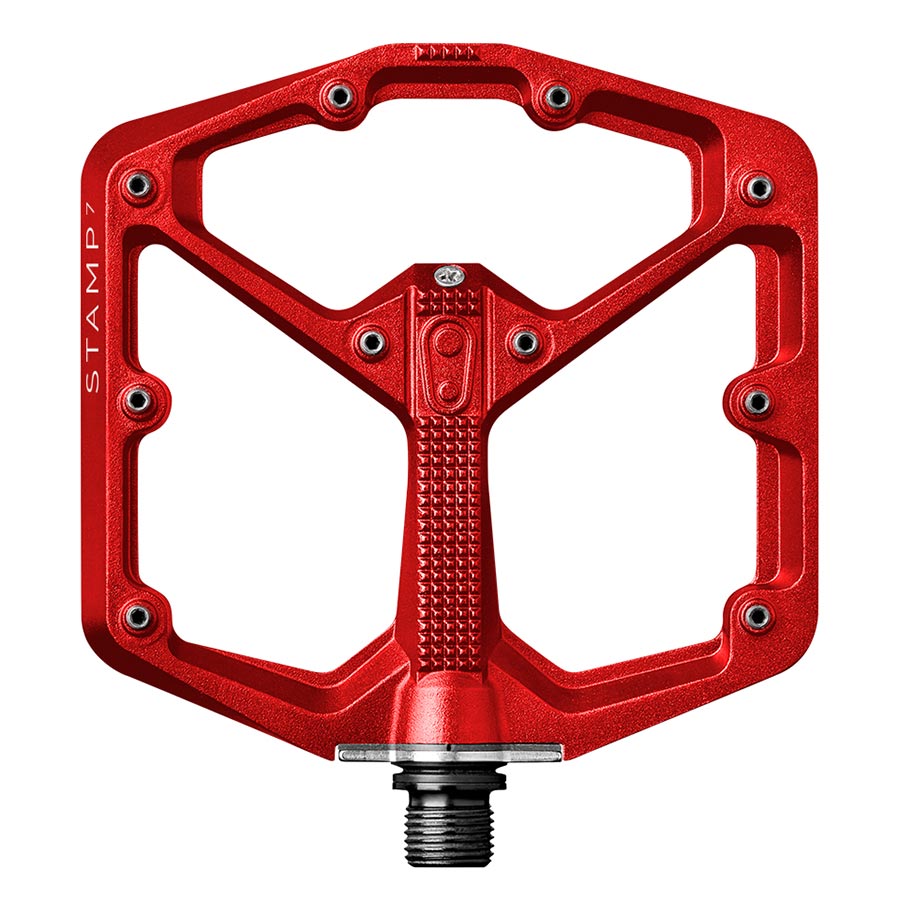 451278-03::0::451278-03::crankbrothers, STAMP 7 Large, Pédales plateformes, Corps: Aluminium, Axe: Cr-Mo, 9/16'', Rouge, Paire